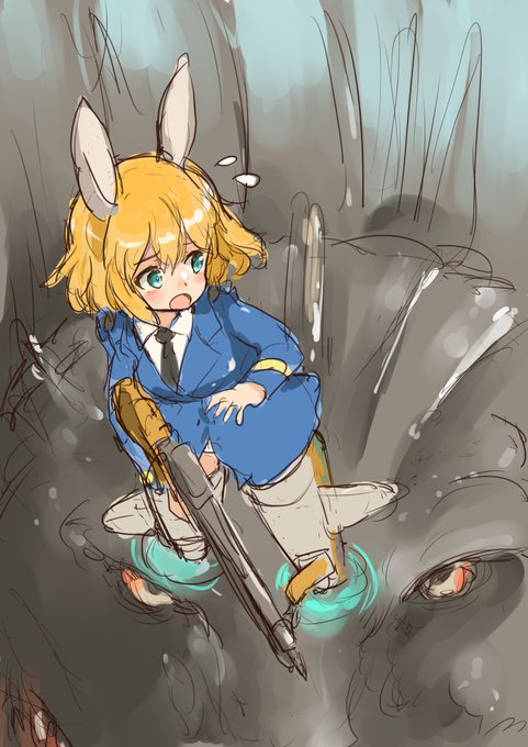 #アメリー・プランシャール生誕祭 #w_witch 謎の巨大生物を迎撃するアメリー!