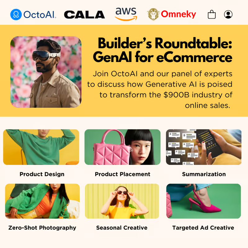 omneky's tweet photo. Our Founder/CEO Hikari Senju will be speaking at #buildersroundtable by @octoml on Tuesday, December 12th, at 11:00 AM PDT.
โWe'll unpack the challenges and realities of building exciting new capabilities like highly customized creative asset generation, customer-led design, product placement, conversational AI, and zero-shot product photography.
Register for the event here: https://t.co/ia1Yvn7Dfw