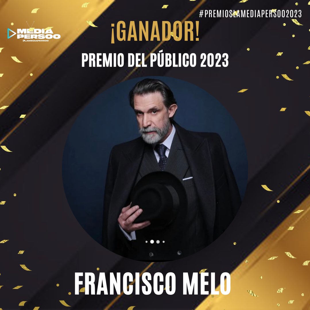 ¡GANADOR!🎉🫂📺|| Por decisión de ustedes, el destacado actor nacional, Francisco Melo gana la categoría “Premio del Público” con un 51% contra 49% en nuestras historias de Instagram.

¡FELICIDADES!!🍿🎉🫂

#PremiosLMP2023 #PanchoMelo #FranciscoMelo #Hijosdeldesierto