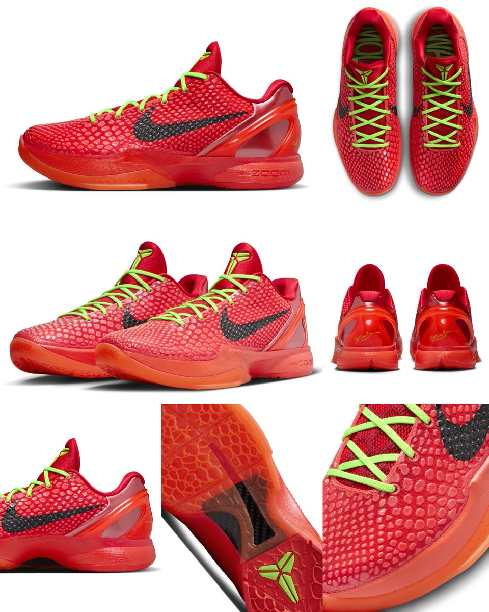 zSneakerHeadz's tweet photo. 2023 “Reverse Grinch” Nike Kobe 6 Protro official images loaded 👀👀👀 https://t.co/GZHx9zLtFV
