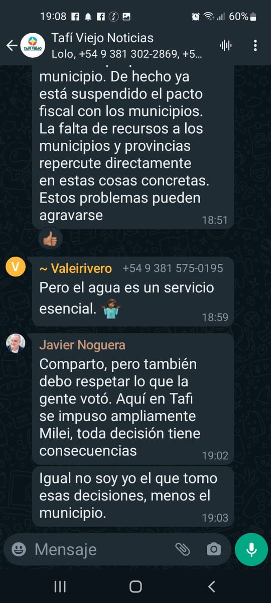 En serio el ex intendente <a href="/javier_noguera/">Javier Noguera</a> y actual legislador que representa a Tafi Viejo va responder esto? La falta de agua en toda la ciudad viene hace AÑOS. Vergonzoso, adjudicarle la falta de agua a un gobierno que aún no asumió..