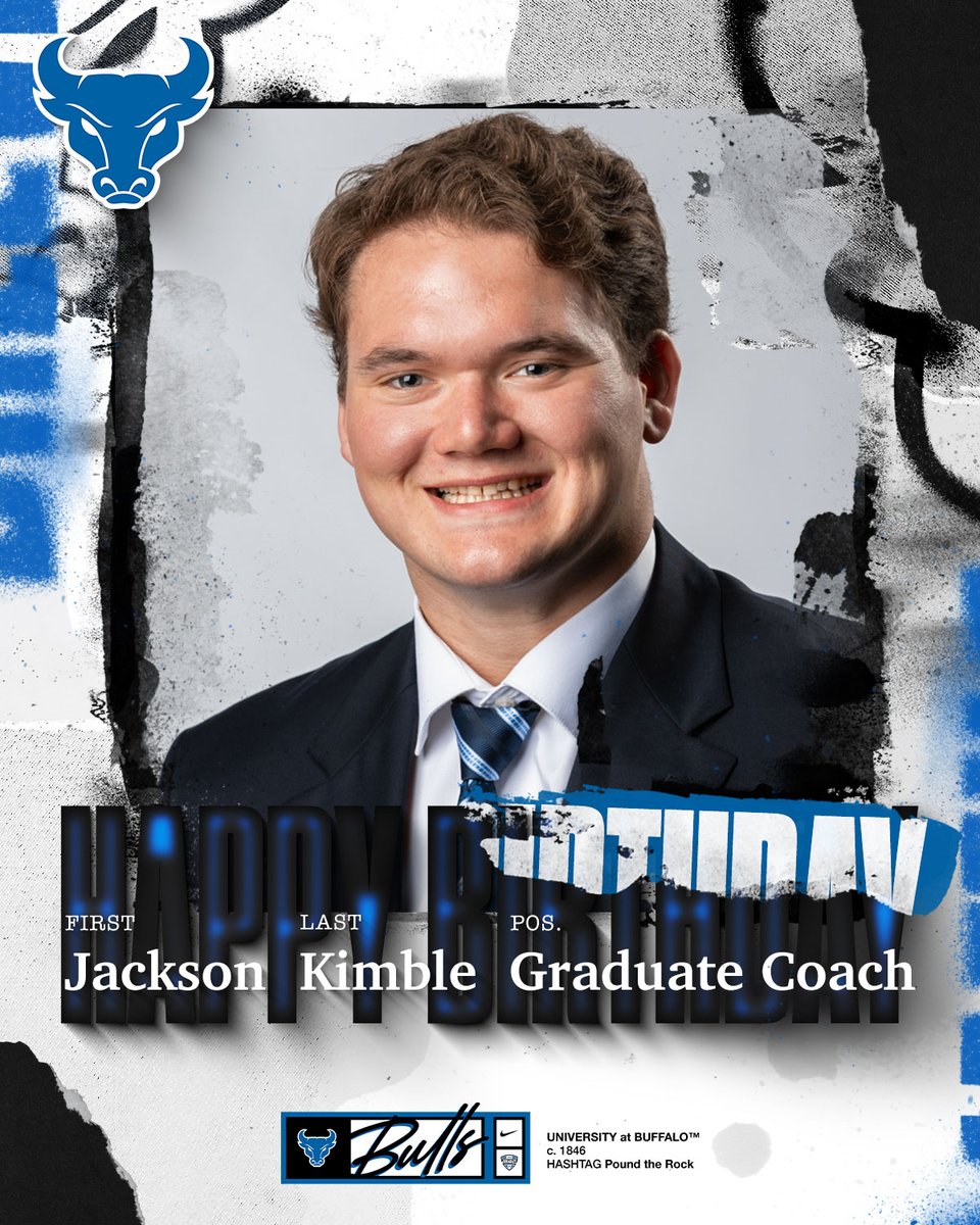 UBFootball's tweet photo. Happy Birthday to Bulls Graduate Coach Jackson Kimble!

#UBhornsUP | @JacksonKimbleUB https://t.co/npB4T9Hufy