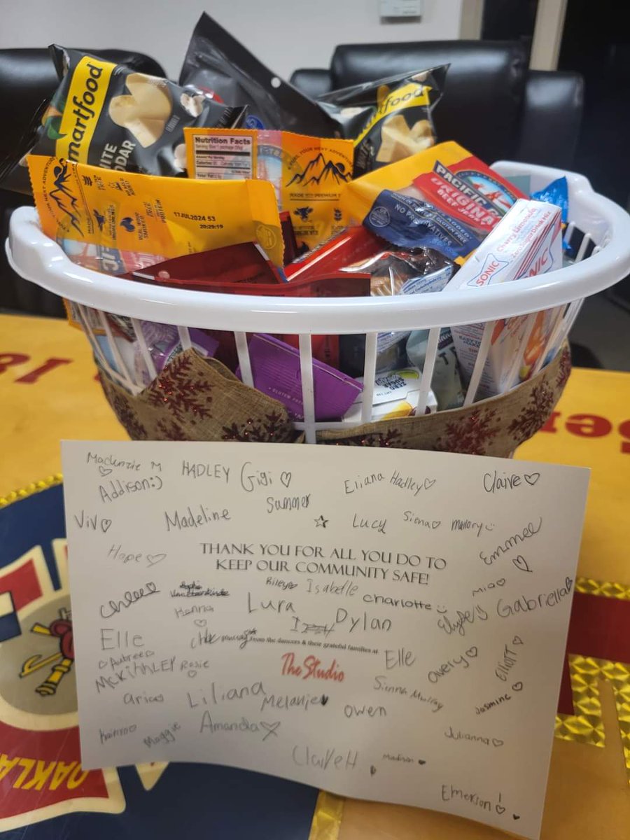 SouthLyonFD's tweet photo. Thank you, Revolution Crew Dance Team from The Studio, for stopping in to visit and for the basket of goodies! 🥰 https://t.co/qhR8nu0fqC