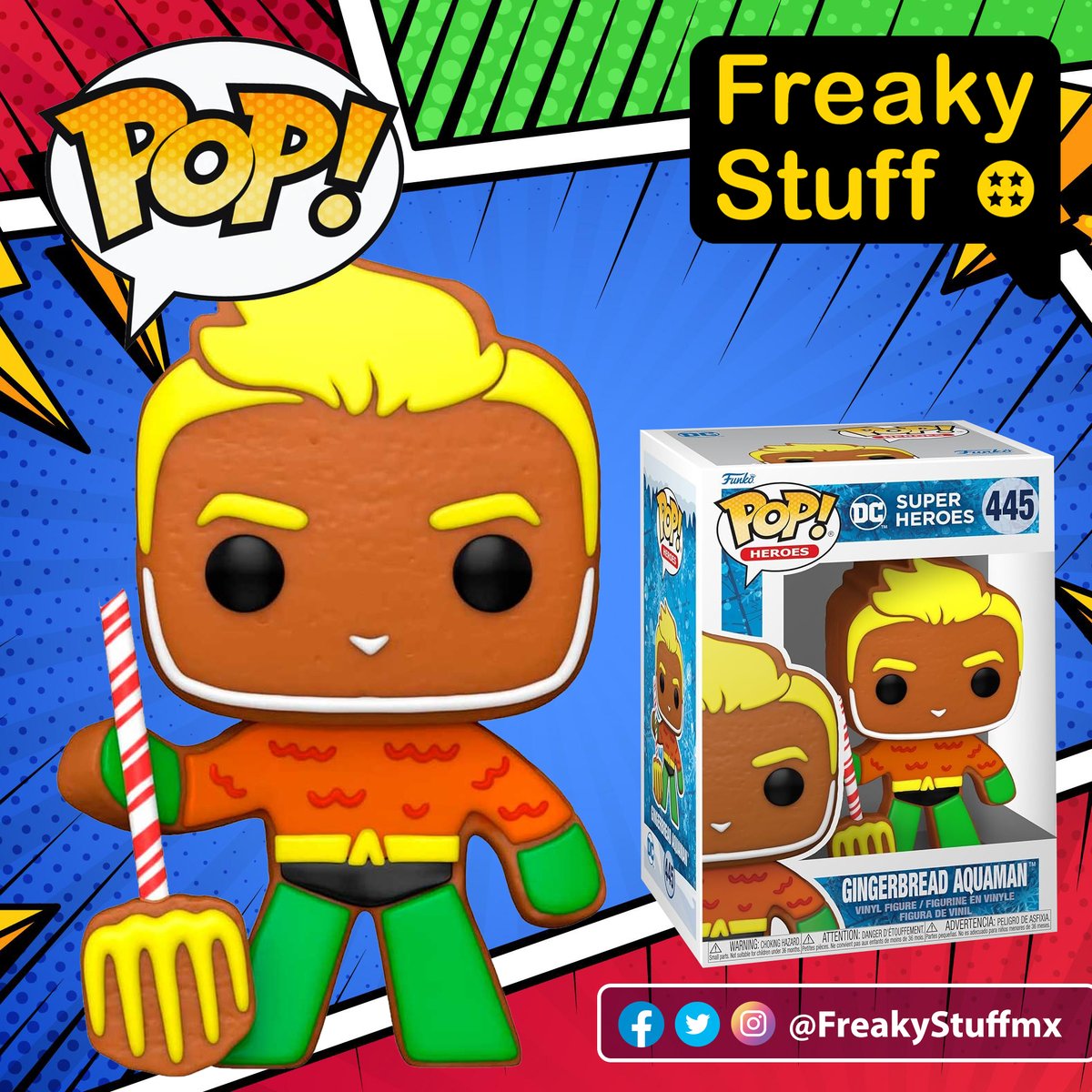 FreakyStuffmx's tweet photo. Nada, nada, Aquaman, que nadie te pueda pescar.
Para estas épocas navideñas, te traemos el #FunkoPop #Gingerbread #Aquaman #DC.

¡#SoloEnFreakyStuff! https://t.co/YrAPSBtUU6