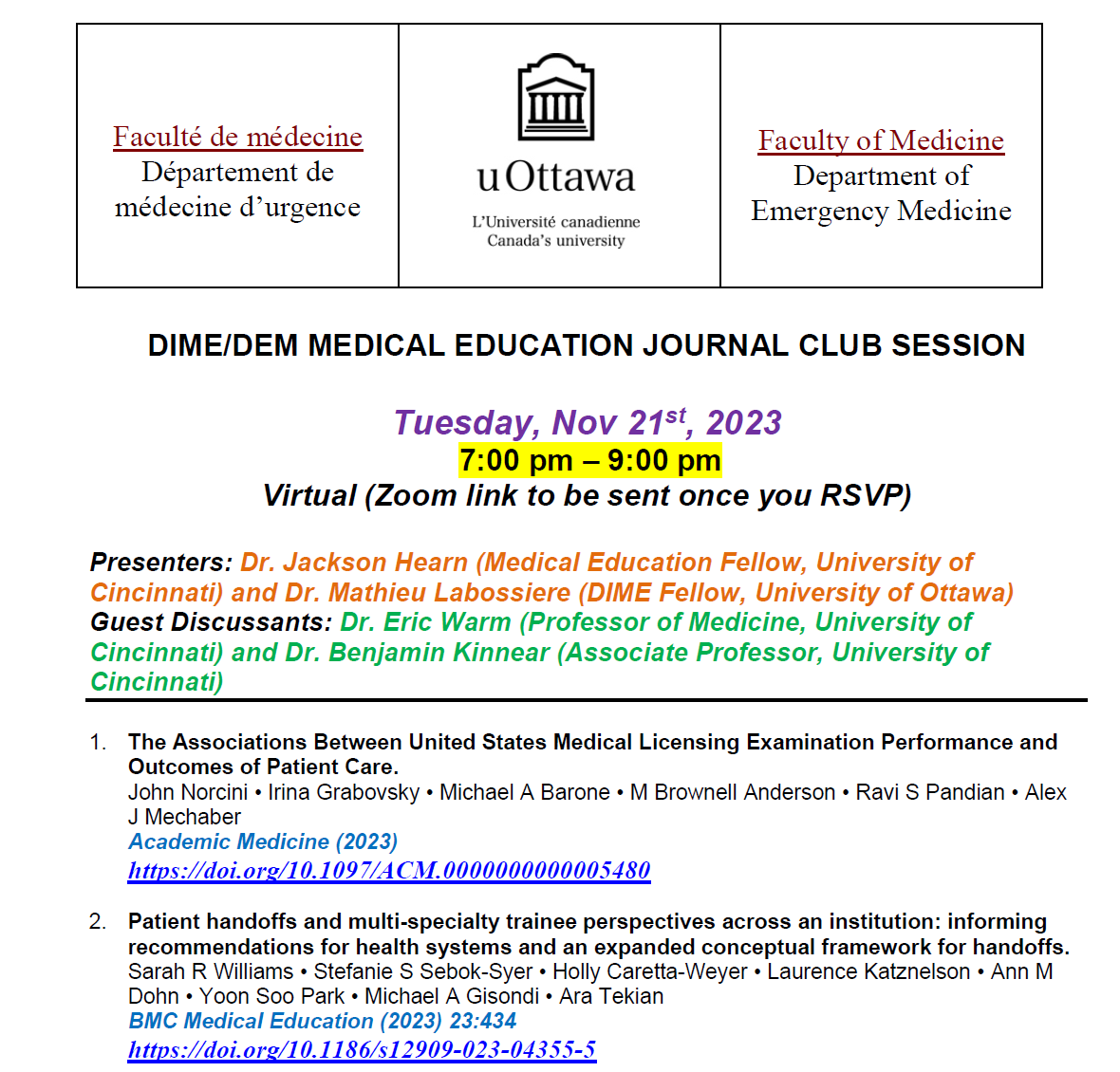 Michelle I. Knopp, MD (she/her) (@miknoppmd) on Twitter photo Thank you to <a href="/drjfrank/">Dr Jason Frank</a> for inviting the #CincyCrew to the to the DIME/DEM #MedEd Journal Club. A fantastic discussion about high stakes exams in medical education and handoffs <a href="/JacksonHearnMD/">Jackson Hearn, MD</a> <a href="/CincyIM/">Eric Warm</a> @MatiSegev Thank you to <a href="/drjfrank/">Dr Jason Frank</a> for inviting the #CincyCrew to the to the DIME/DEM #MedEd Journal Club. A fantastic discussion about high stakes exams in medical education and handoffs <a href="/JacksonHearnMD/">Jackson Hearn, MD</a> <a href="/CincyIM/">Eric Warm</a> @MatiSegev