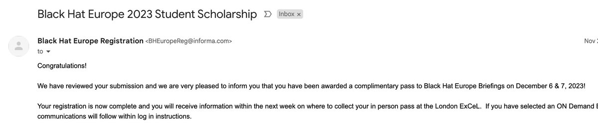 Thank you so much <a href="/BlackHatEvents/">Black Hat</a> ❤️
can't wait :)