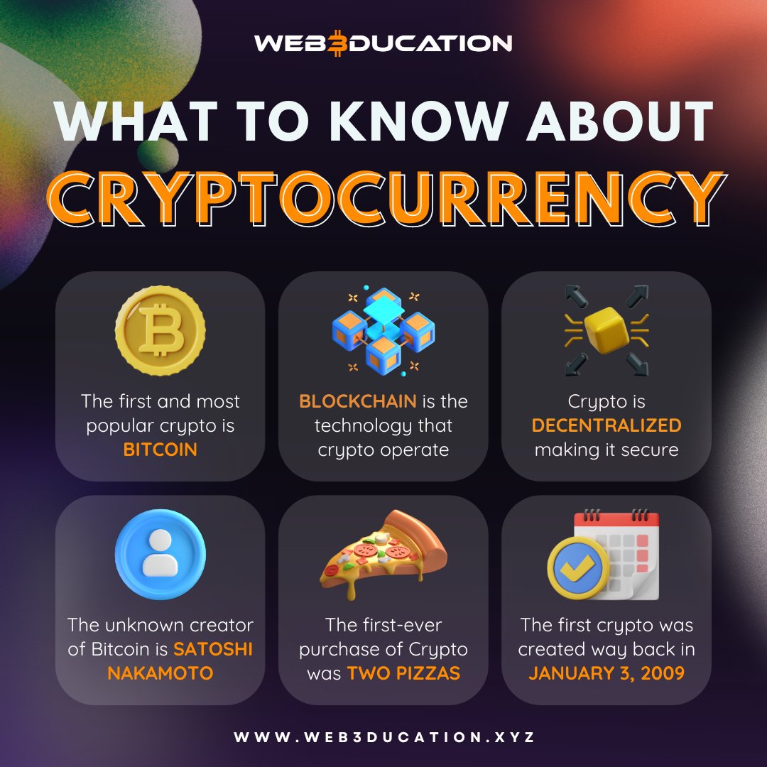 web3ducationxyz's tweet photo. πͺ If you are new to Crypto, here are 6 things you should know about it! π€
π Interested now to learn more? Check out our free crypto course and receive a free NFT certificate. π
#Web3ducation #Blockchain #NFTs #Bitcoin #Cryptopizzas #cryptocurrency #web3 #SatoshiNakamoto https://t.co/JVrzqK3RSU