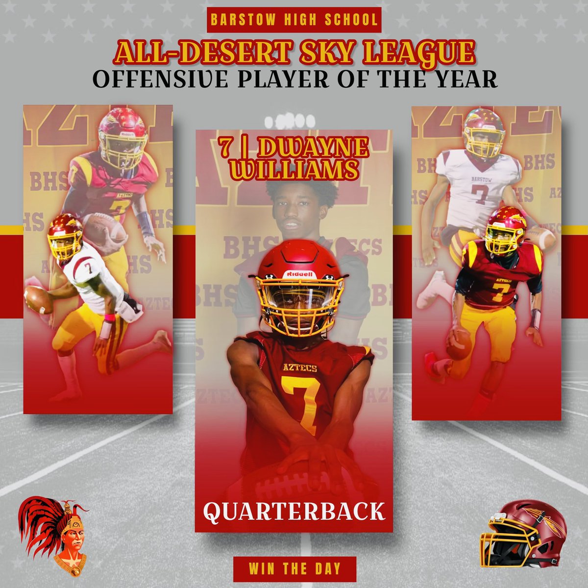 BarstowFTBL's tweet photo. Congratulations to our All-Desert Sky League Offensive Player of the Year! 

Go Aztecs! 
#WinTheDay https://t.co/QdcqhMloDY