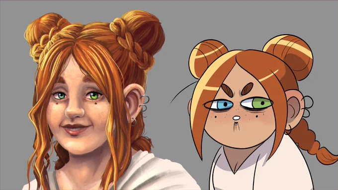 She can usually looks like in the second pic #BaldursGate3 