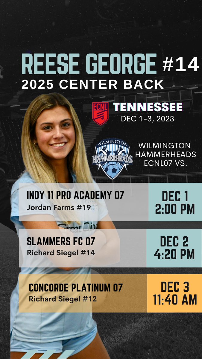Excited for some great competition at the  <a href="/ECNLgirls/">ECNL Girls</a> showcase next weekend in TN.  Let’s go <a href="/07ecnlhammers/">2007 Hammerheads Girls ECNL</a> ! 

<a href="/PrepSoccer/">Prep Soccer ⚽️</a> <a href="/ImYouthSoccer/">ECNL/GA/Recruiting/College Soccer</a> <a href="/ImCollegeSoccer/">College Soccer Truth ™</a> <a href="/TopDrawerSoccer/">TopDrawerSoccer</a> <a href="/TheSoccerWire/">SoccerWire</a>