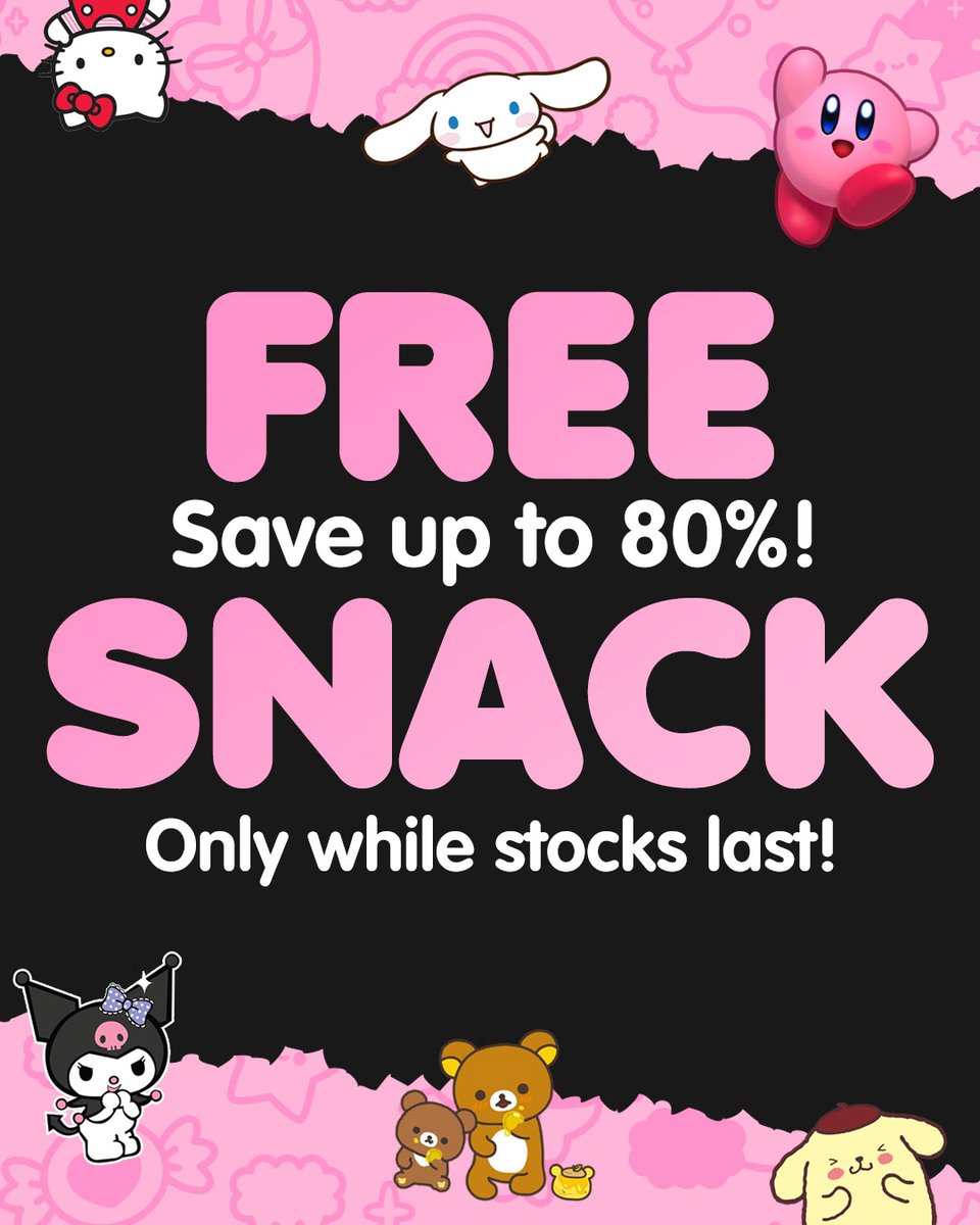 BlippoCom's tweet image. 🍪 GET YOUR FREE SNACK! 🍪 Save up to 80% in our PINK FRIDAY SALE! 🍬🍫 We're also giving away a FREE SNACK GIFT with any order! 🍭 Just add a product to your cart to get your free gift! 🎁🛒
⁠
#blippo #pinkfriday #pinkfridaysale #freesnackgift #kawaiisale #cutestsaleever