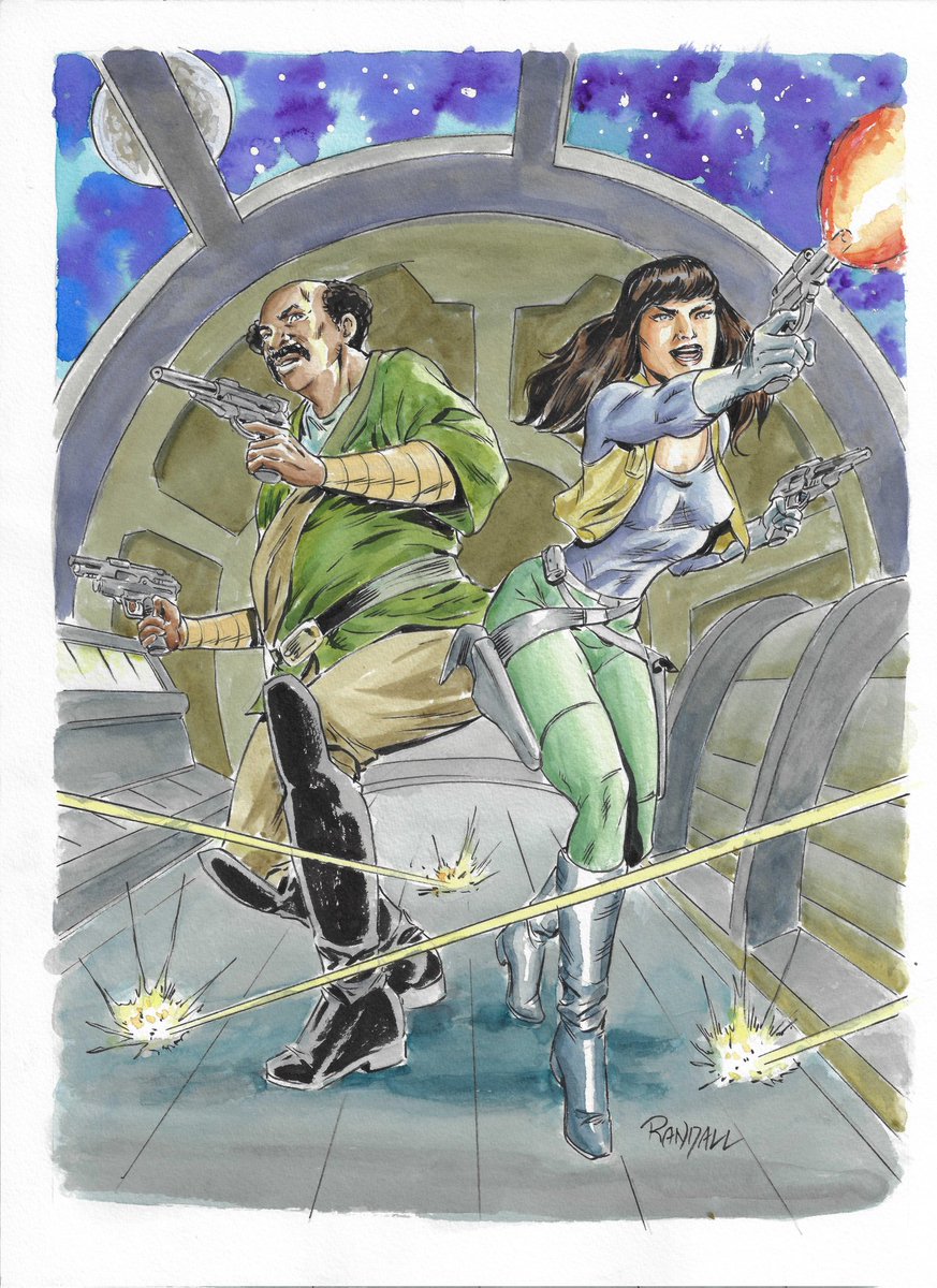 #Trekker is filled with many fantastic characters like this awesome commission that features Alibar Quigg and Lacey Chimes in amazing action! If interested, you can join the latest campaign from @Ron_Randall now at TrekkerKickstarter.com #MoreTrekkerMoreOften #TrekkerTuesday