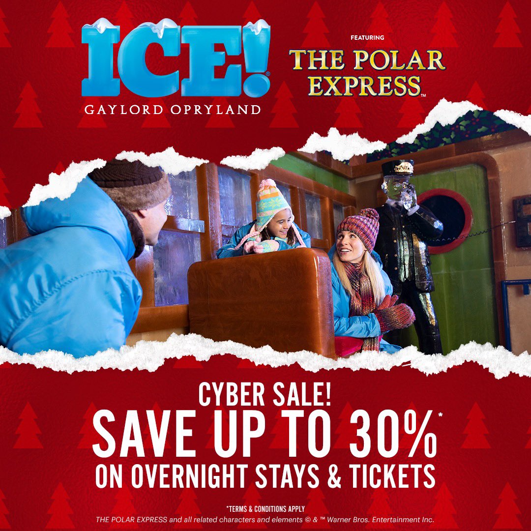CYBER SALE: ’Tis the season for big savings on overnight stays, packages, and ICE! tickets at #GaylordOpryland #Nashville this holiday season. Available for a limited time only! Details & deals: ChristmasAtGaylordOpryland.com #SoMuchChristmas