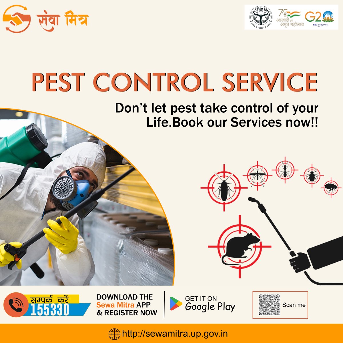 sewa_mitra's tweet image. Say no to pests, say yes to a truly yours home with Sewamitra&apos;s expert pest control!
#pestcontrolexperts

For more information, please contact 155330
@dmgonda2 @DMBahraich @dmshravasti @DmMeerut @InfoDeptUP #sewamitraservices #lucknow #pestcontrol #pestcontrollife #service