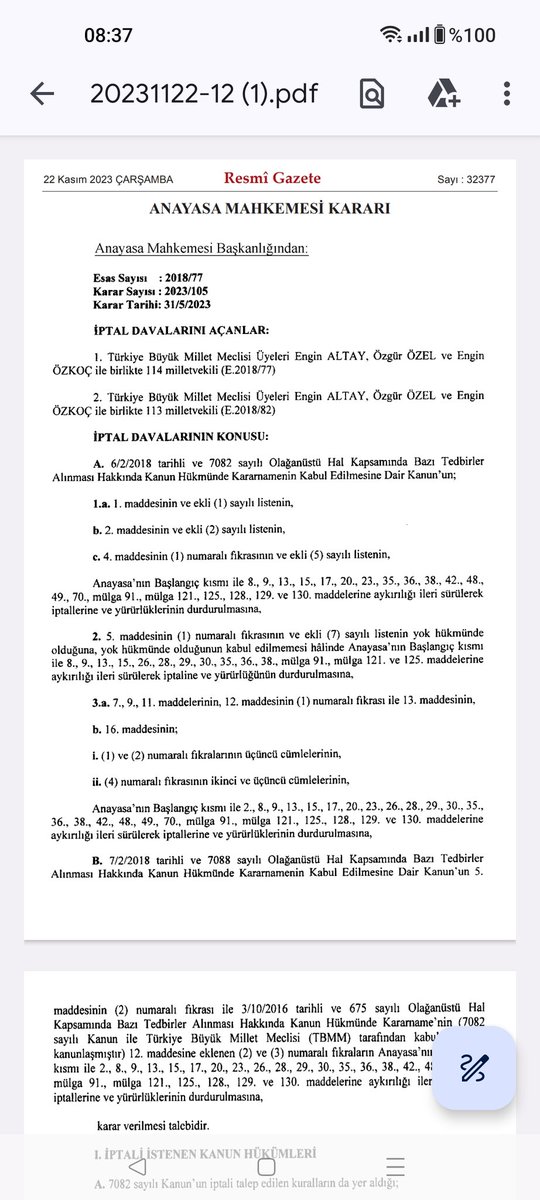 insan_hukuk's tweet photo. AYM; Olağan dönemde KESİNLEŞMİŞ MAHKUMİYET HÜKMÜ olmadıkça terör örgütüne ÜYELİK/MENSUBİYET gerekçesiyle kişilerin kamu görevinden çıkarılması masumiyet karinesinin ihlali olup ilgili kanuni düzenleme Anayasaya aykırı olduğundan iptali gerekir.

RG'de bugün yayımlanmıştır. https://t.co/jPtqd94Tpx