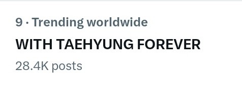 BTSVChartData's tweet photo. WITH TAEHYUNG FOREVER trending worldwide at #9. https://t.co/xu3TE8dyHE