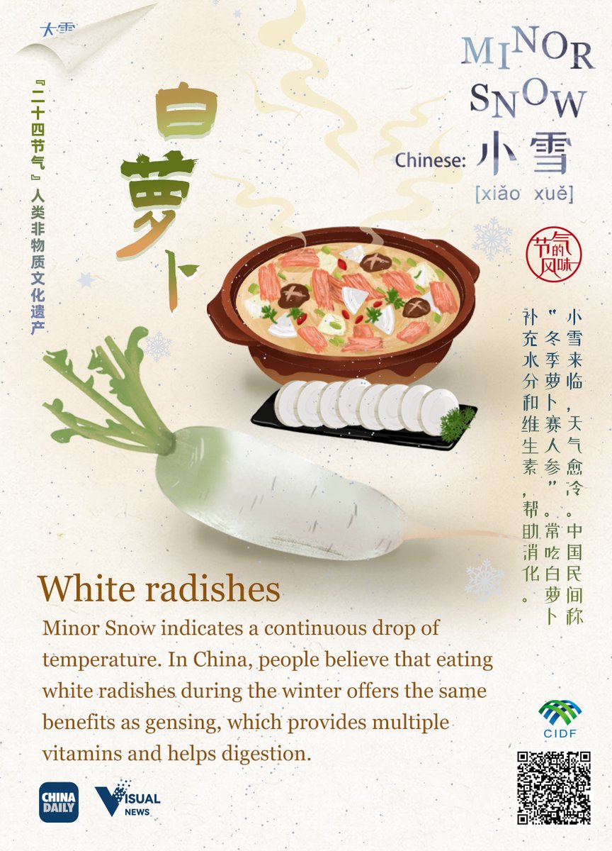 Chinacultureorg's tweet image. 24 #SolarTerms: 7 things you may not know about #MinorSnow en.chinaculture.org/a/202211/22/WS…