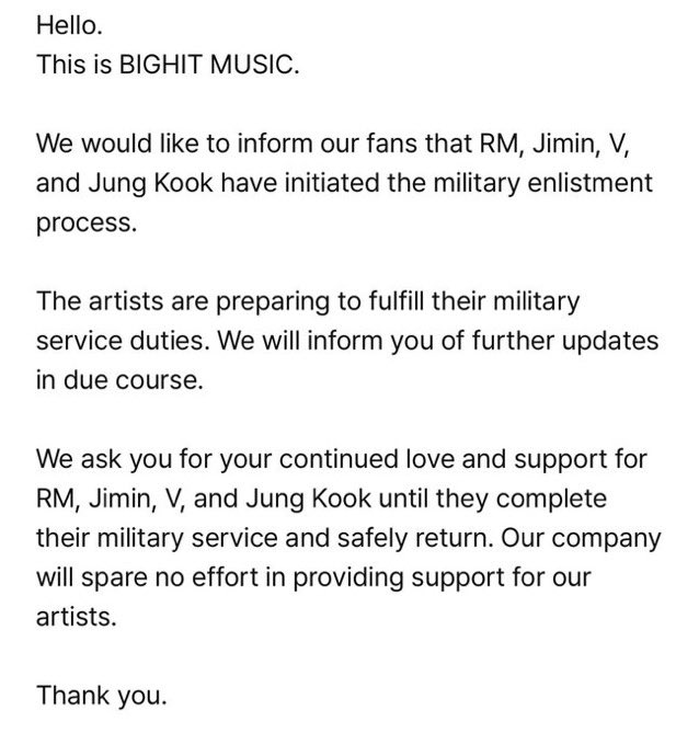 NoonaTaryn's tweet photo. Well, here we go…my heart is heavy and longing for 2025 when we’ll all be together again. 💜 Army loves you, we’ll be waiting. #futuresgonnabeokay https://t.co/ruc4RBknLL