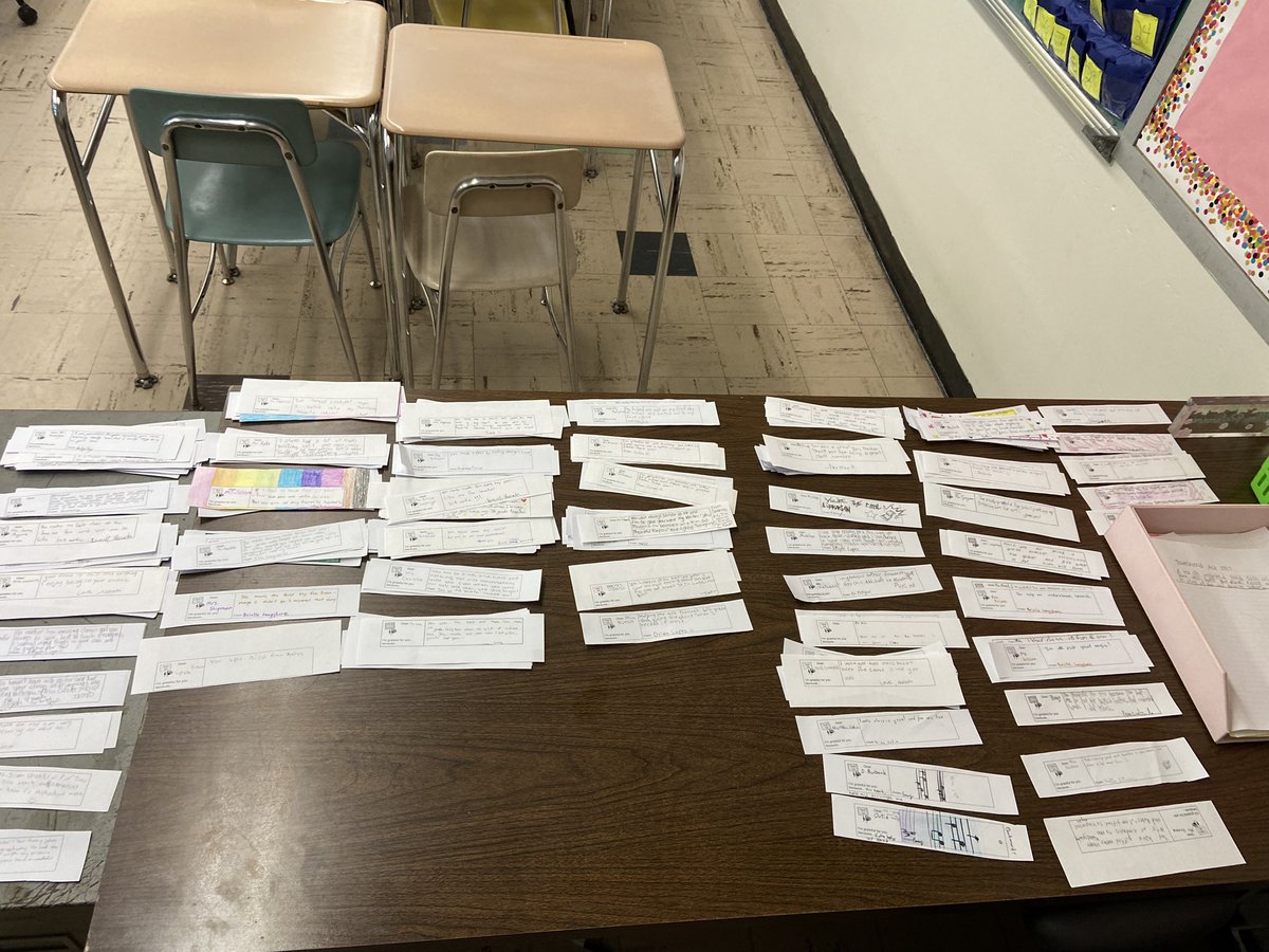 A yearly tradition continues. 51 different adults in the building getting notes of gratitude from the students of 8A.

#8Aallday