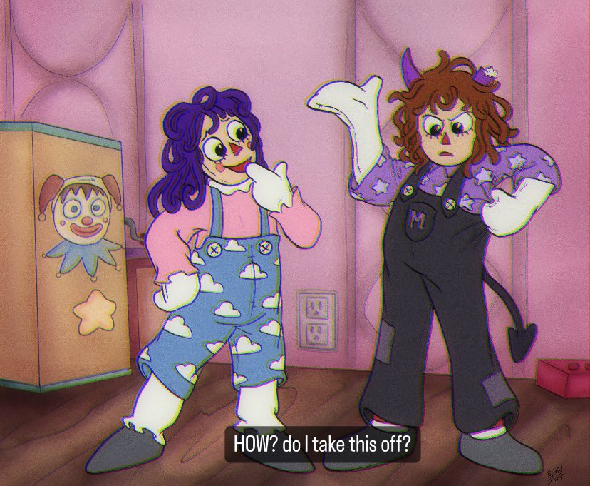 Seems like Mika ended in the Multiverse?!? Im sure her friends dont mind being dragged along! 
#raggedyann #art #artstyle
