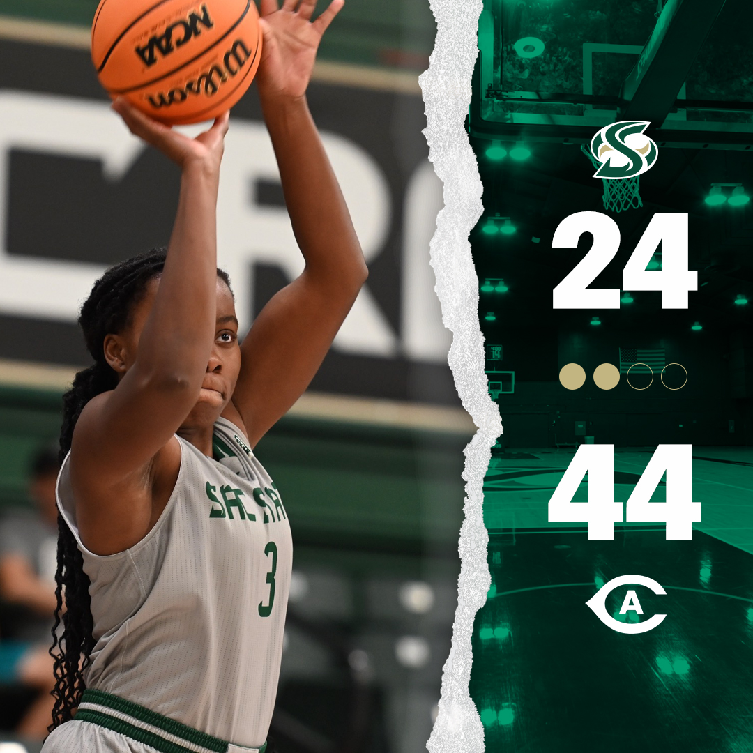 𝗛𝗔𝗟𝗙𝗧𝗜𝗠𝗘 🐝 24 🐴 44 Amusan off the bench with a pair of triples for a team-high six points... Haw with 5 boards, Lautaimi with four more rebounds... Hanson 4 pts & 3 assists #StingersUp