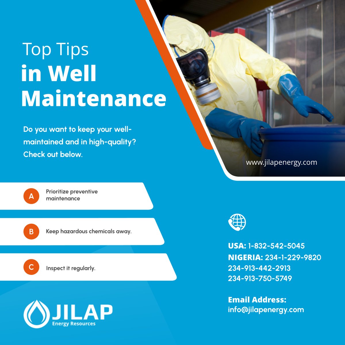 jilap_energy's tweet image. Keeping your well in good maintenance is essential for its flawless executions. If you need expert assistance, we tailor our customers’ varied needs and challenges. Learn more: tinyurl.com/2zj7vxse

#OilAndGasSolutions #RichmondTX #GoodMaintenance