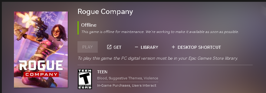 Hey <a href="/NVIDIAGFN/">🌩️ NVIDIA GeForce NOW</a> how much longer is #RogueCompany going to be in maintenance for it's been half a year already.
