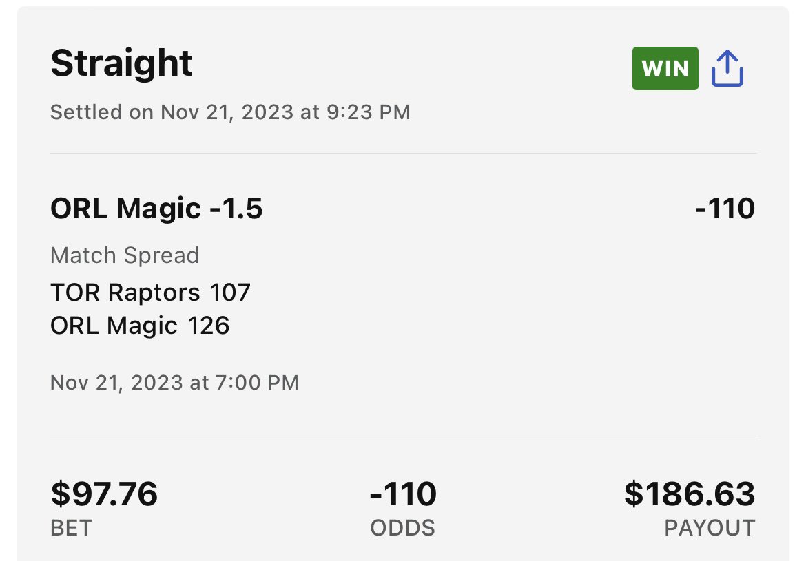 KevyBets's tweet photo. Are you not entertained?! Day 4 was as easy as it gets…20+ point win for the fun magic 😭😭😂😂

Day 5 of $10–>$10k will be a doozy 

🙏😈🔒💸 https://t.co/vRmWqt3ZUs