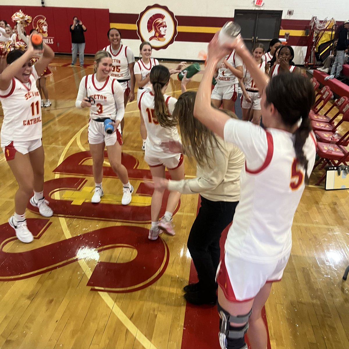 SCPAthletics's tweet photo. History was made on Tuesday, as your Sentinels Girls Basketball team beat NDP 62-44 for coach Karen Self’s 800th career victory! Congrats, Coach! #SentinelFamily https://t.co/670AQ8tkI0