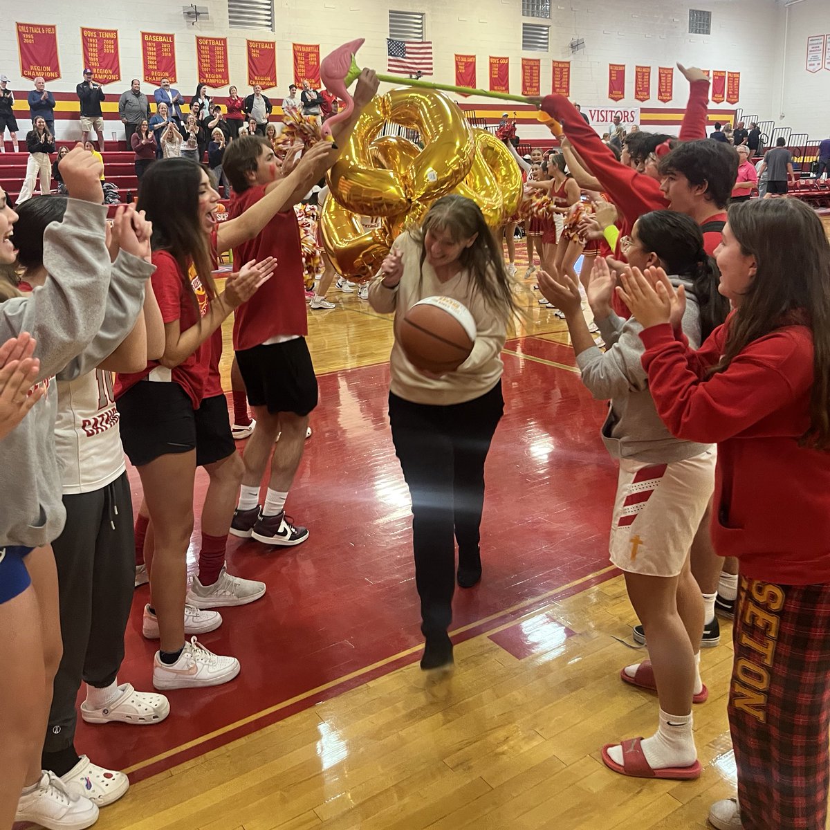 SCPAthletics's tweet photo. History was made on Tuesday, as your Sentinels Girls Basketball team beat NDP 62-44 for coach Karen Self’s 800th career victory! Congrats, Coach! #SentinelFamily https://t.co/670AQ8tkI0