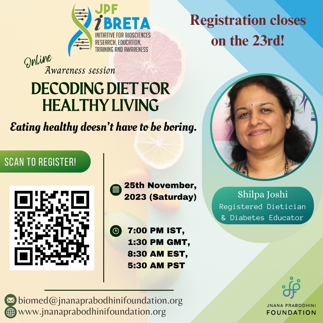 Join us for an enlightening diet awareness session this coming Saturday!
They say, “You don’t have to eat less, you just have to eat right.”