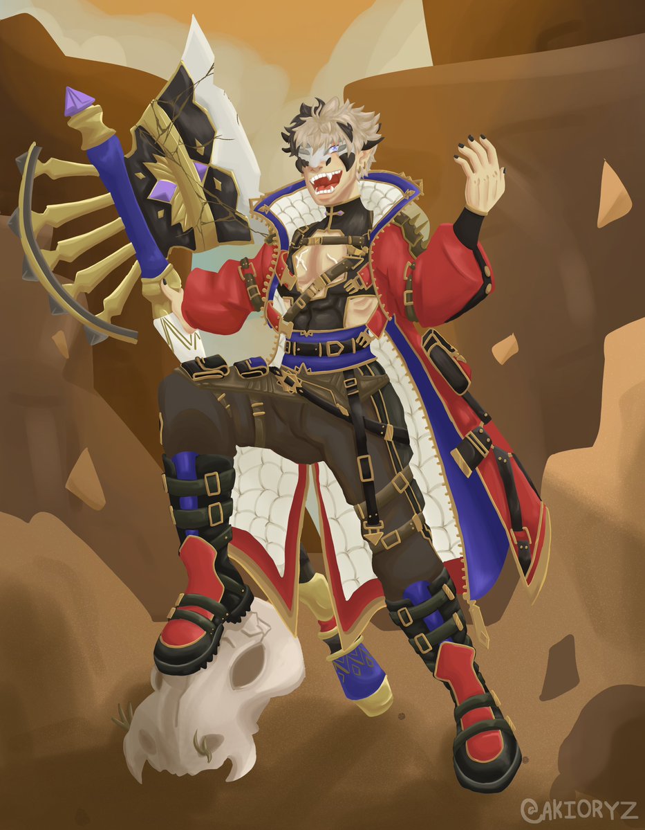 AkioryZ's tweet photo. I have finally completed the piece! It's so satisfying to render but man does it kill my hand💢Don't mind the background  #CrimzonMuze https://t.co/J6ic95X1Q9
