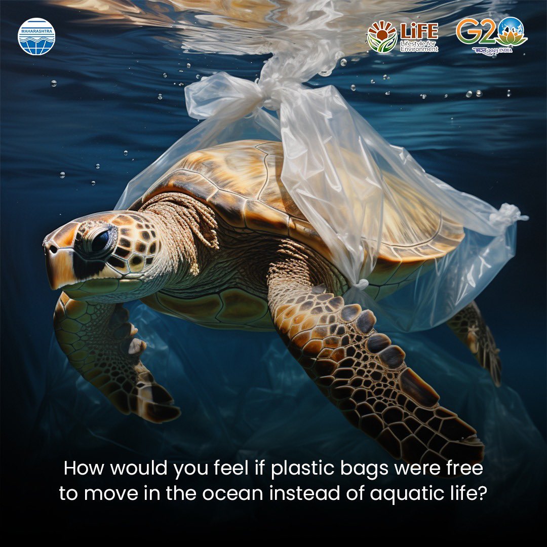 Boost aquatic life over plastic pollution in the future. ocean deserves living creatures. महासागरासोबत जलचरांचे जीवन पुढील भविष्यासाठी खूप मोलाचे आहे. त्यांना प्लास्टिकच्या विळख्यात न अडकवता मुक्तसंचार करू दे. #CleanSeasRevolution #BluePlanetProtectors #OceanGuardians