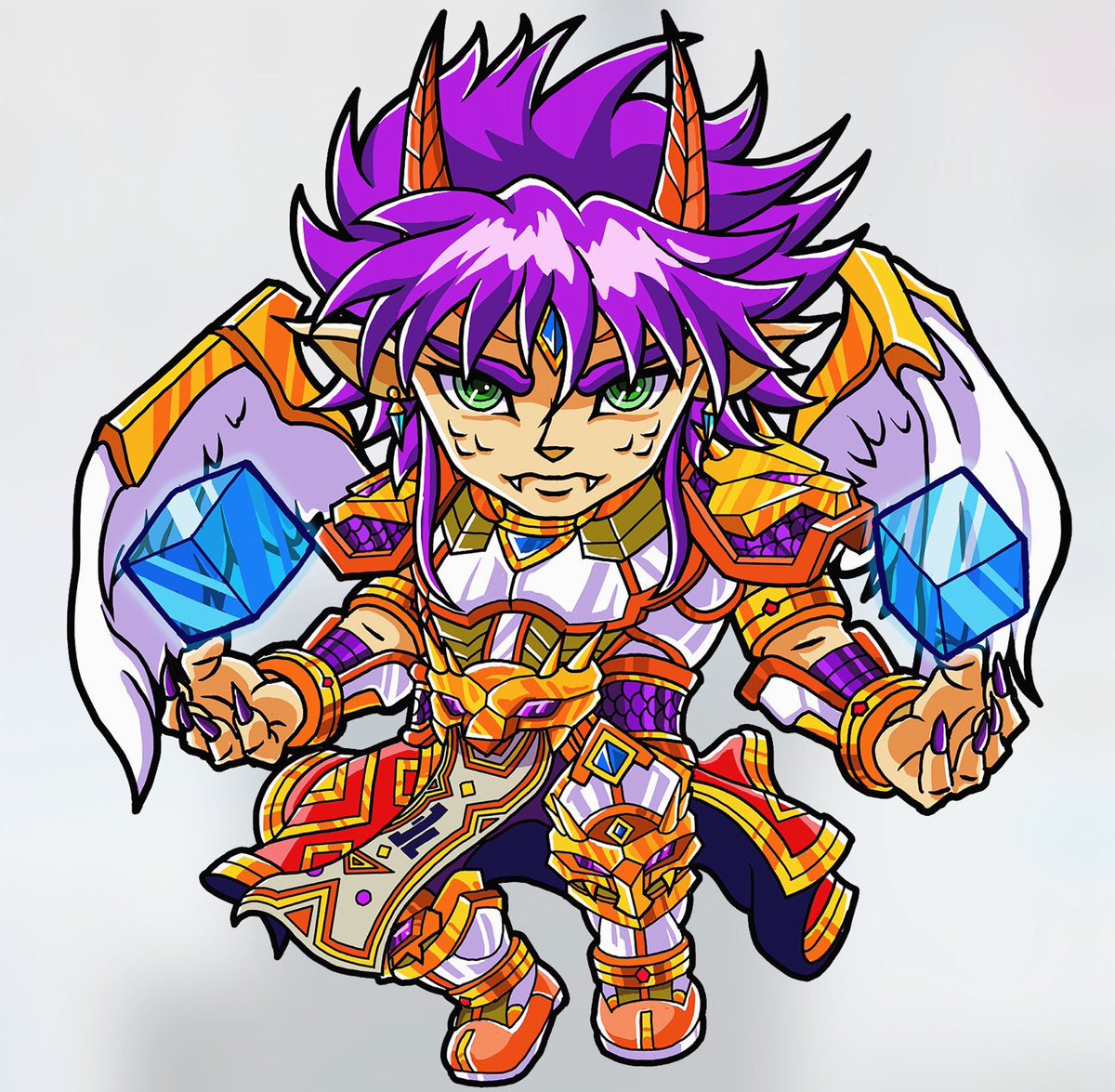 nicesticker1's tweet photo. 原創作品＂九龍城砦伝＂
人物：”五岳”是龍獸族五頭龍與神族天使所生之子，所以天生有對翅膀，需然外貌有龍獸族的特徵，但同時亦充滿神族天使的內心。
武器：次元魔方，可以隨心變成任何物件或武器

#九龍城砦 #nicestickerhk #ayiphk  #九龍城砦伝 #シール橫丁 #自作シール  #五岳 #次元魔方 #龍人族 https://t.co/jqBCDEAPrc