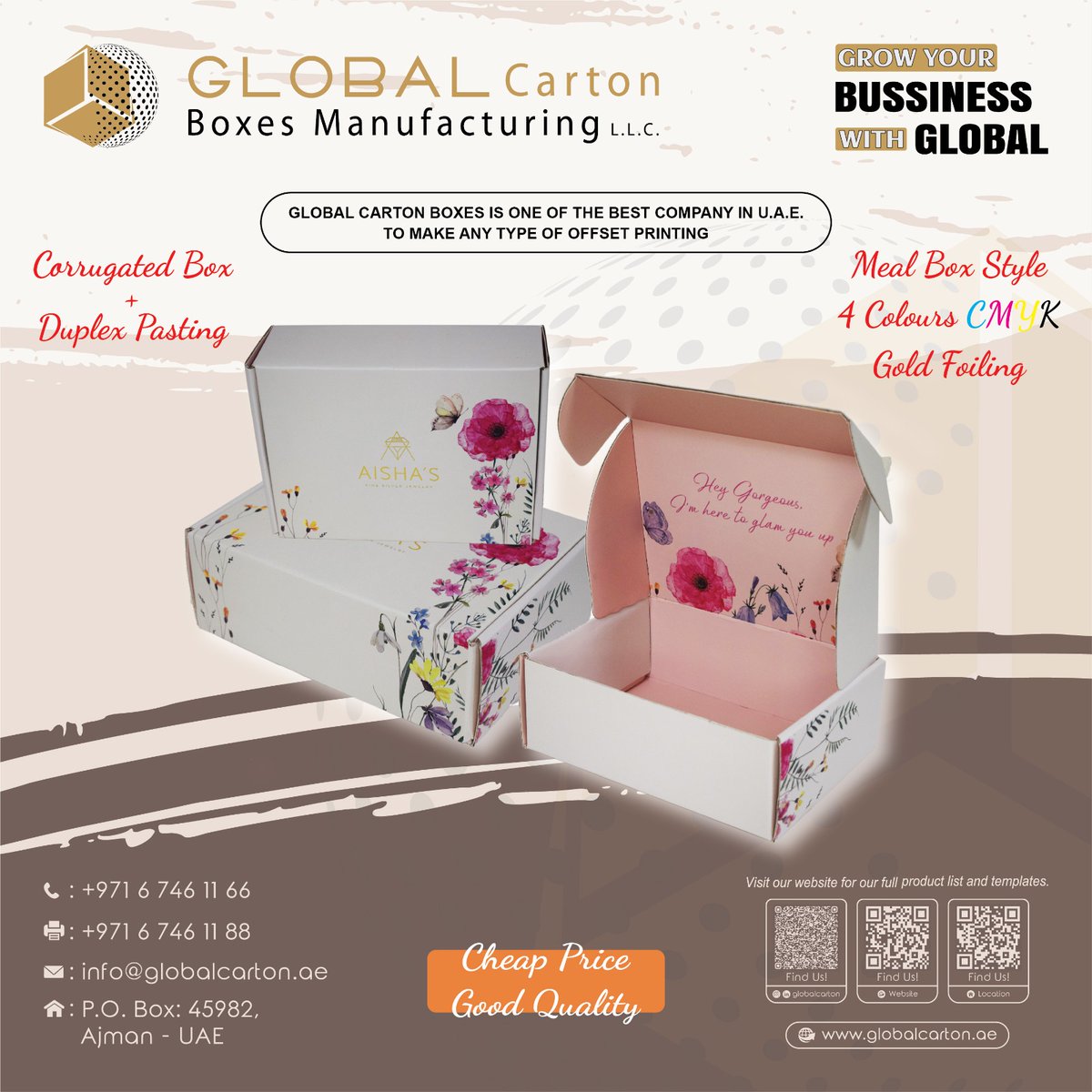 GlobalBoxes's tweet photo. For More Enquiry Contact Us
📨 info@globalcarton.ae
☎ +971 6 746 11 66
🌐 https://t.co/UY7UUBXcdp

#global #globalcarton #corrugatedbox #flexo #offset #beautiful #uae #ajman #dubai #abudhabi #sharjah #ummalquwain #fujairah #jumeirah #alain #diecutting #printing #uv #acrylic https://t.co/A4l16SHztT