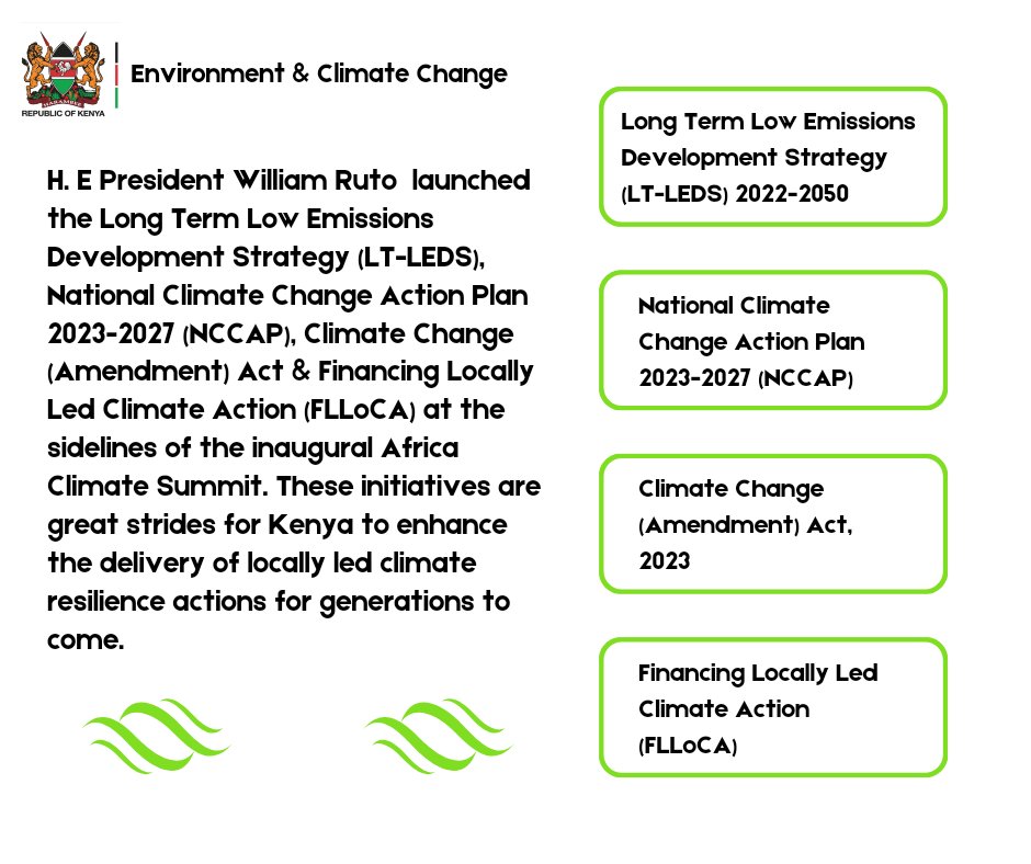 Kenya embarked on an incredible journey towards a sustainable, climate-resilient future. These initiatives launched by H. E President William Ruto during #ACS23 are great strides to enhance the delivery of locally led climate resilience actions for generations to come #COP28UAE