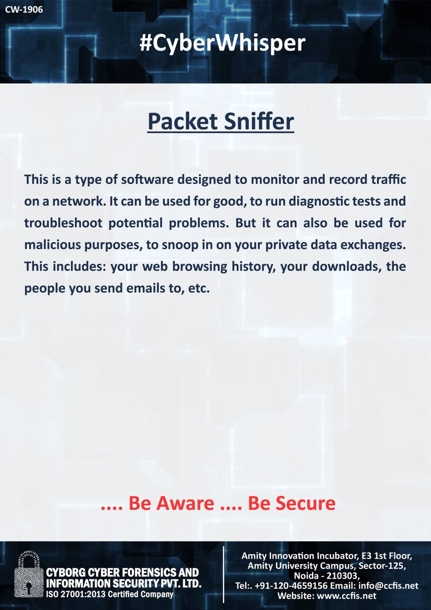 ccfis's tweet photo. #CyberWhisper #CyberSecurity #PacketSniffer https://t.co/5RATqHjpMx
