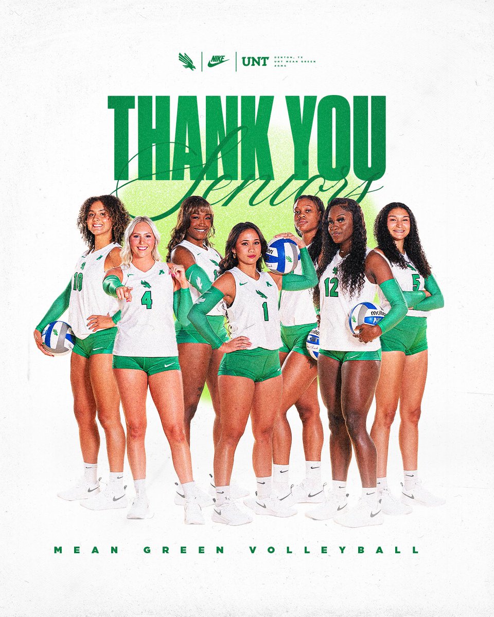 Senior Day 💚

📍 Denton
🏟️ North Texas Volleyball Center
🆚 Memphis
⏰ Noon
📺 ESPN+
💻 northtex.as/46m9pqJ
📊 northtex.as/49N98zZ
🎟️ northtex.as/3QHS85w

#GMG 🟢🦅