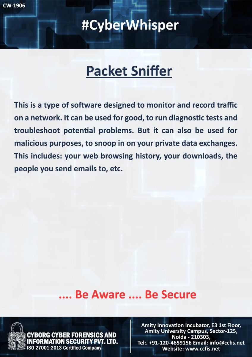 jssodhi's tweet photo. #CyberWhisper #CyberSecurity #PacketSniffer https://t.co/Q7eH2wtX8N