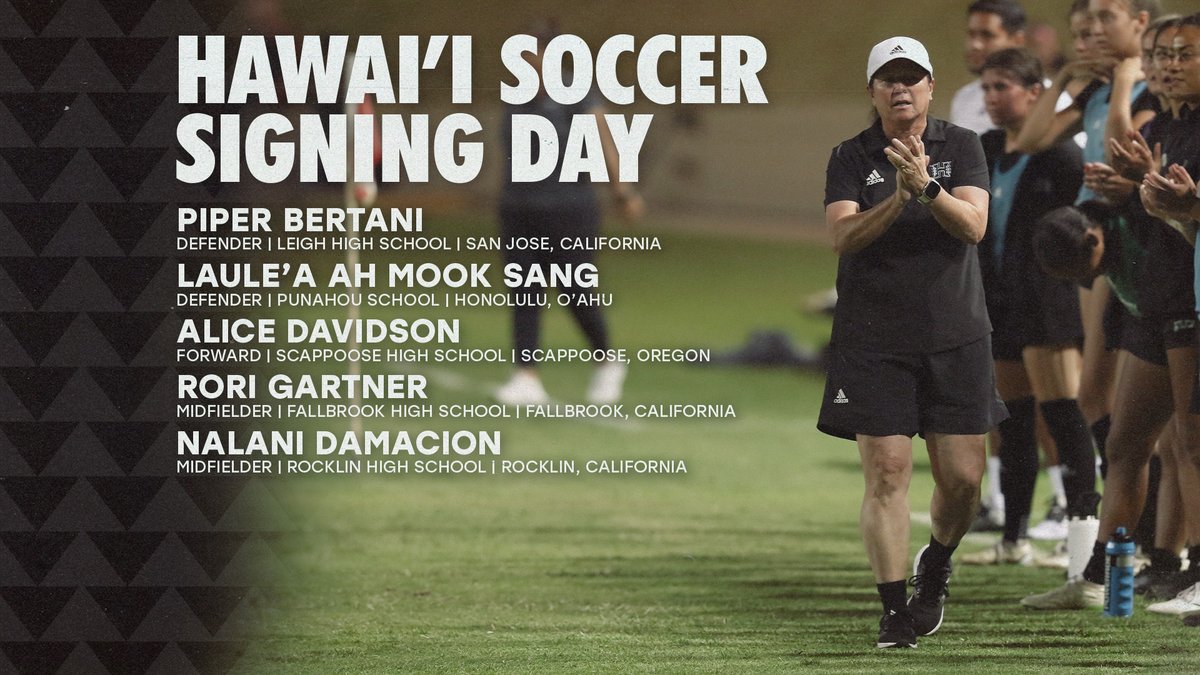 HawaiiWSoccer's tweet photo. Rainbow Wahine Announce 5 Signees for the 2024 Season

Release ➡️ https://t.co/DECOkcoU3Y

#SISTAHHOOD #GoBows https://t.co/cusQ5bL6gD