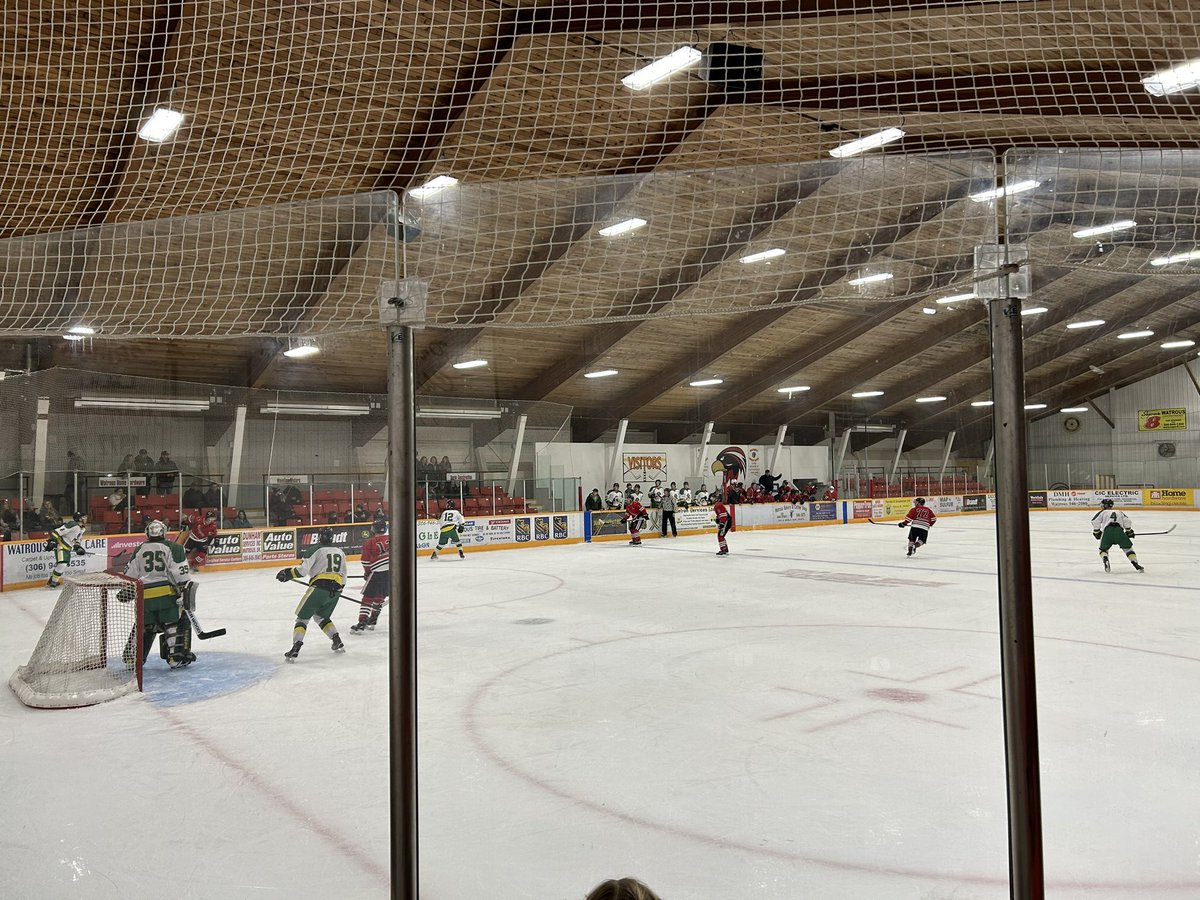 laniganadvisor's tweet photo. With a 4-3 lead in the third Lanigan scores a pair of empty netters to defeat Watrous 6-3. Shots through three 37-32 Watrous. Shots 16-5 Watrous in the third period. https://t.co/KWWwjYcUnB