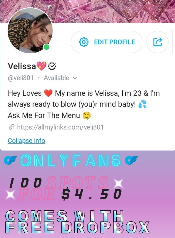 velii801's tweet photo. 💦 ONLYFANS   SALE 💦 $4.50

✨FREE DROPBOX ✨ 
( With Subscription To My OnlyFans ) 
Dont Miss This Amazing Deal Baby!! 🤤

⬇️ LINK BELOW ⬇️ https://t.co/nHS8ftkx3f