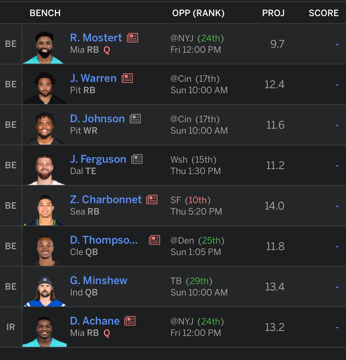 jlien's tweet photo. @heathcummingssr 12 tm work league. PPR 2 QB 2 Flex https://t.co/iHt4DoDyhX