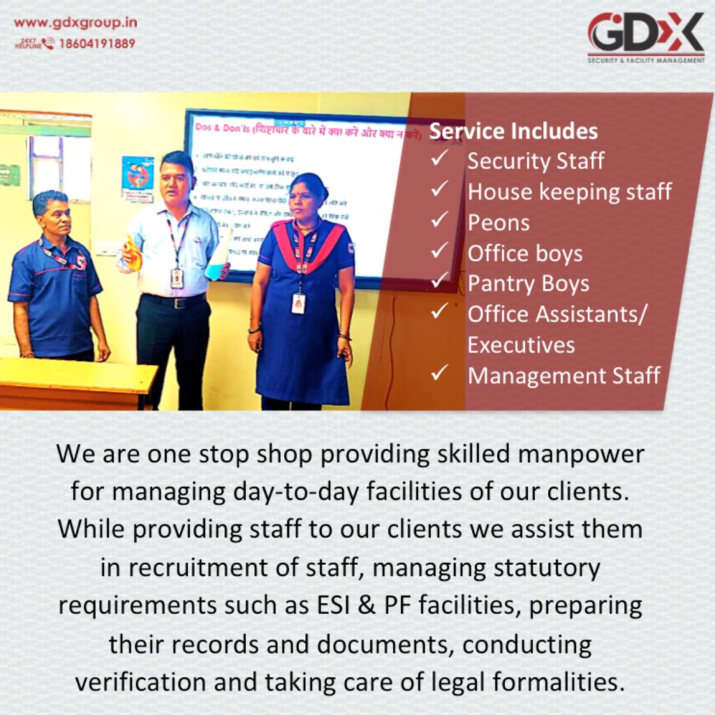 We are one stop shop providing skilled manpower for managing day-to-day facilities of our clients. For details visit us at gdxgroup.in/services/facil…
#GDXGroup #GDXtech #GDXuniqueservices #SecurityServices #FacilityManagement #IntegratedFacilityManagementServices
