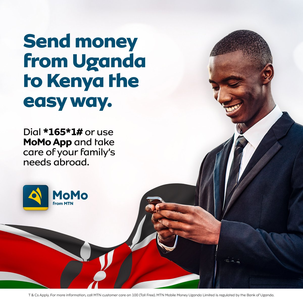 It's the safe and convenient way to send money!
Try it out today on #MTNMomo App or dial *165*1#

#SendMoney
#BorderlessTransactions