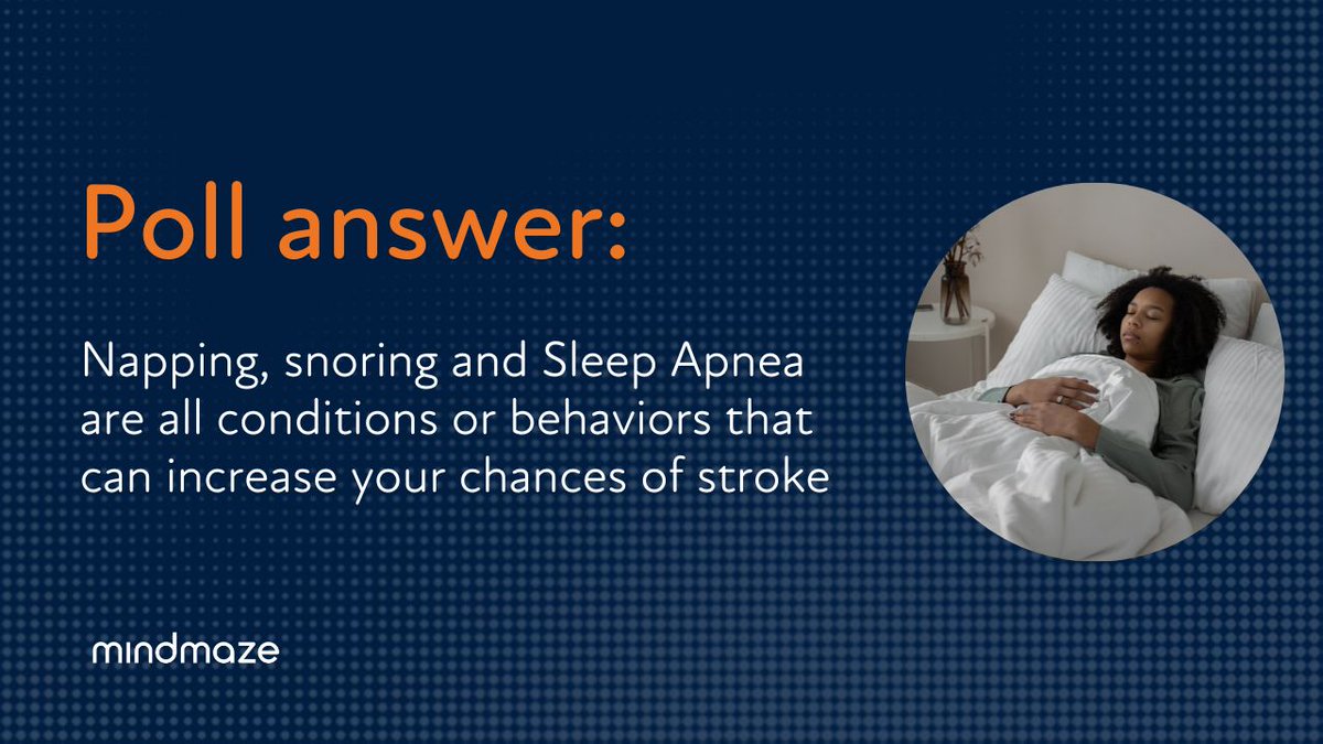 In a poll last week, we asked which sleep-related behaviors or conditions could contribute to a stroke. According to a recent study, napping, sleep apnea and snoring were all observed in participants with higher stroke risk. Read the study here: edition.cnn.com/2023/04/05/hea…