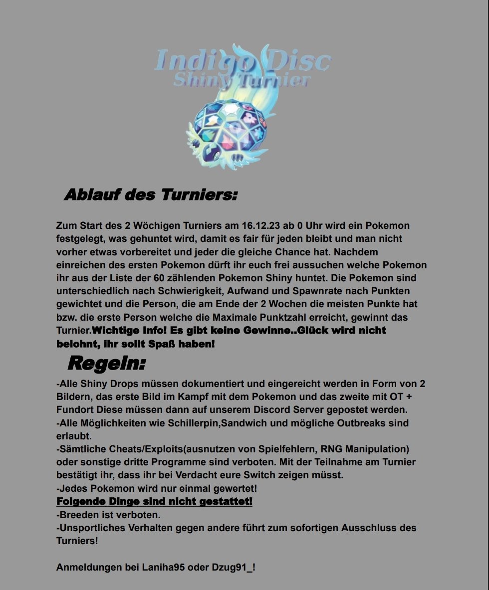 BloodyTomek's tweet photo. Moin Leute
am 16.12.2023 veranstaltet @laniha95 ein Shiny Hunt Turnier im 2ten Dlc von Karmesin und Purpur.

Wer Interesse hat kann sich uns gerne anschließen! 

Discord : https://t.co/59OjszkFiE

Ansprechpartner
@laniha95
@Dzug92 https://t.co/PLnzGcFdMc