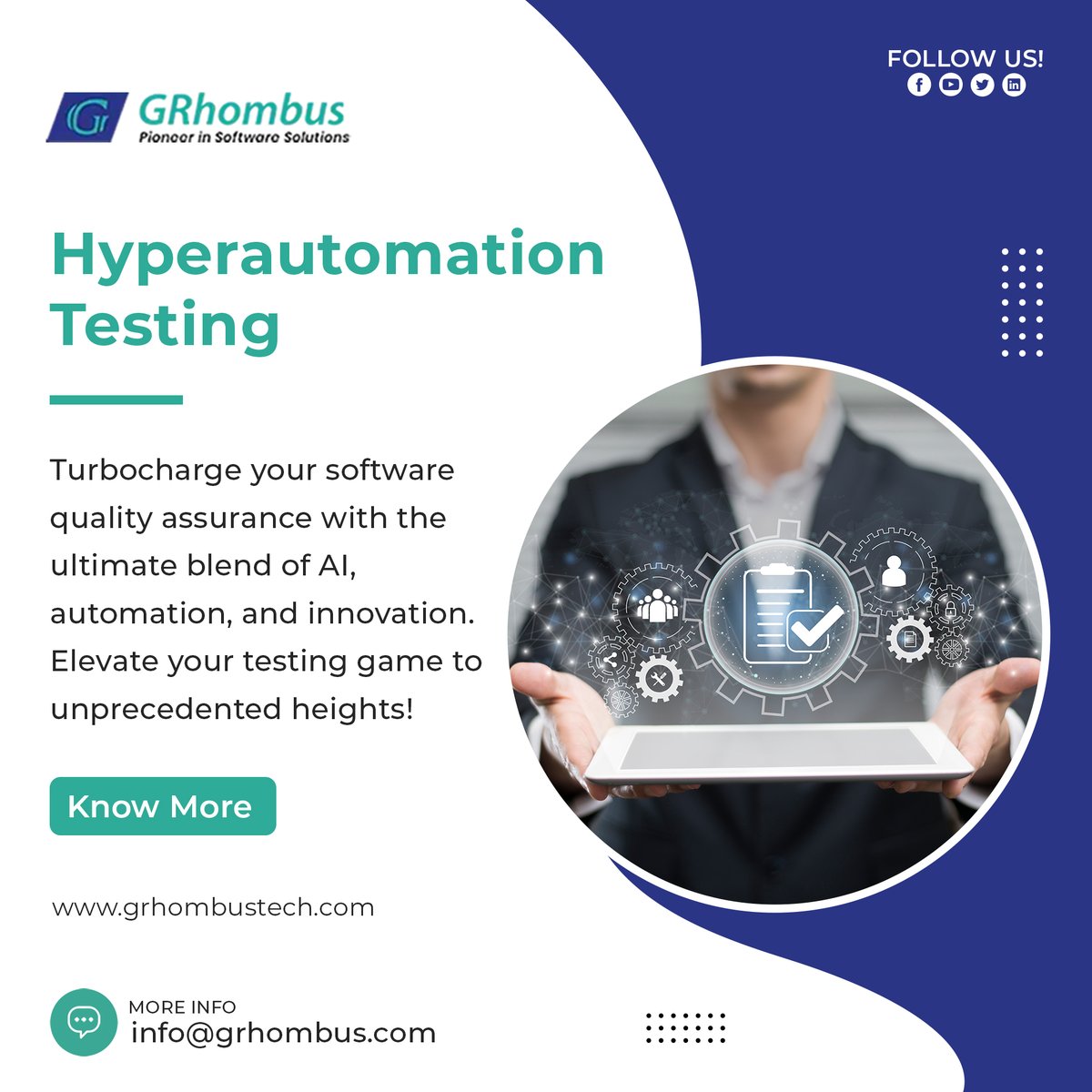 grhombustech's tweet image. Hyperautomation testing streamlines and accelerates software testing processes by combining advanced technologies like AI and RPA.🚀🤖
🌏 grhombustech.com
#Hyperautomation #TestingTech #GRhombus #grhombustechnologies