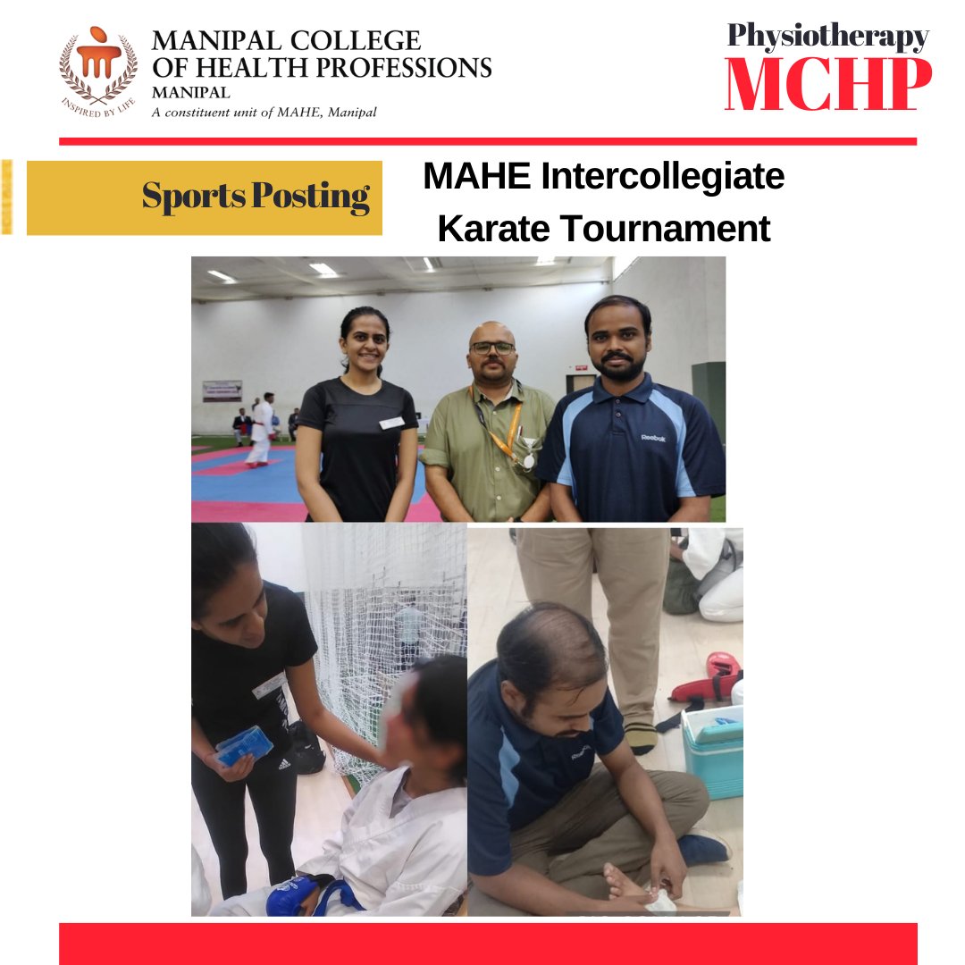 Physiotherapy MCHP (@ptmchp) on Twitter photo 1/2 Team of <a href="/PtMchp/">Physiotherapy MCHP</a> faculty A/Prof <a href="/prateek_physio/">prateek srivastav, PhD</a> and PGs Ms. Shivani & Mr. Arka provided sports physiotherapy in <a href="/MAHE_Manipal/">Manipal Academy of Higher Education</a> intercollegiate Karate Championship event held at Marena Sports Complex on Nov 20-21, 2023.
<a href="/MCHP_MAHE/">MCHP</a> <a href="/johnsolomon78/">John Solomon</a> 1/2 Team of <a href="/PtMchp/">Physiotherapy MCHP</a> faculty A/Prof <a href="/prateek_physio/">prateek srivastav, PhD</a> and PGs Ms. Shivani & Mr. Arka provided sports physiotherapy in <a href="/MAHE_Manipal/">Manipal Academy of Higher Education</a> intercollegiate Karate Championship event held at Marena Sports Complex on Nov 20-21, 2023.
<a href="/MCHP_MAHE/">MCHP</a> <a href="/johnsolomon78/">John Solomon</a>