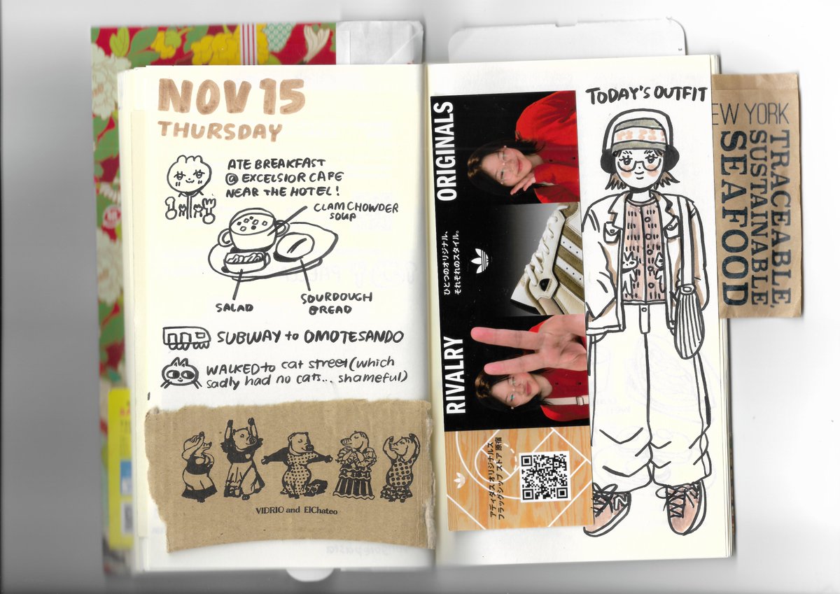 love is stored in the journal! scans of my little journal documenting my japan trip across 12 days :> featuring food packaging, photobooth pictures, tickets, and stuff i picked up from the ground 🍀
 
read it below ⬇️

📚 fruitstickerr.itch.io/japanjournal